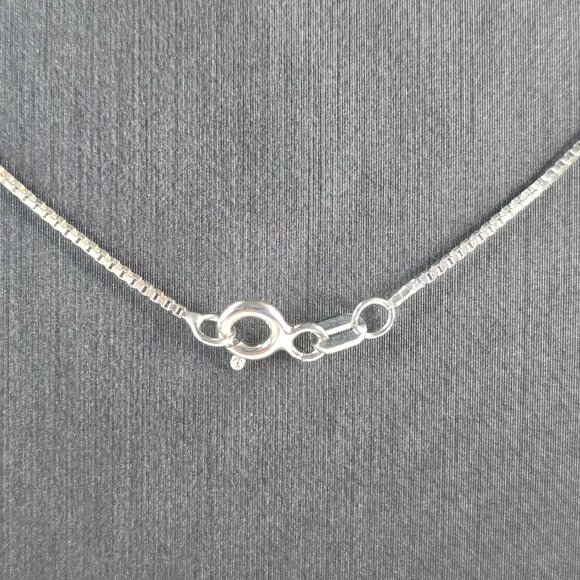 Womens Vintage Estate Sterling Silver Diamond Heart Pendant Necklace 3.6g E4620 - Picture 3 of 4